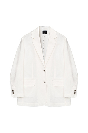 белый Джинсовый жакет из 100% хлопка с накладными карманами и застежкой на пуговицы.