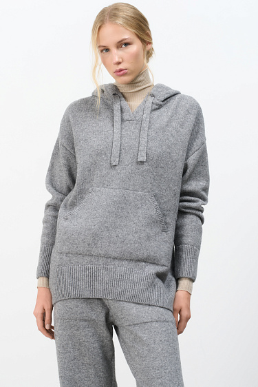 Трикотажное худи с кашемиром 