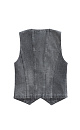 Джинсовый жилет из 100% хлопка. Модель прямого кроя с V-образным вырезом горловины и объемными вертикальными швами. Застежка на три металлические кнопки. Изделие без подкладки. 