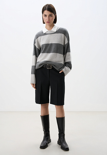 Джемпер из пуха лисы в полоску