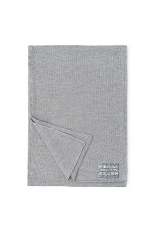 серый Трикотажный шарф из шерсти альпака с брендированным ярлыком.