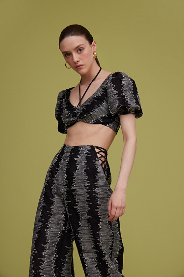 Топ из текстурного льна