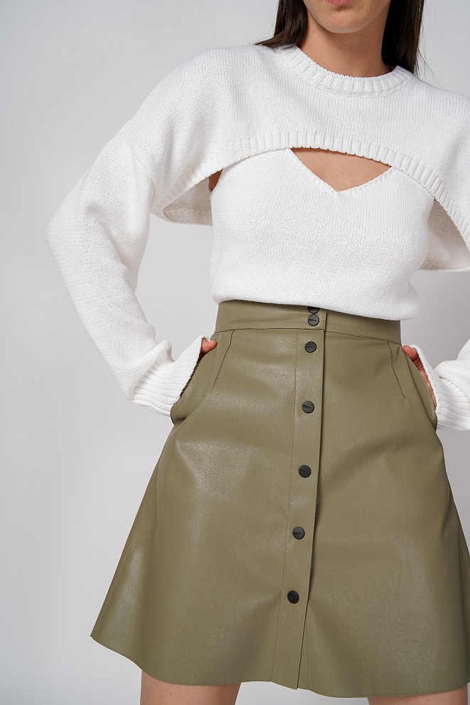 Юбка мини из экокожи