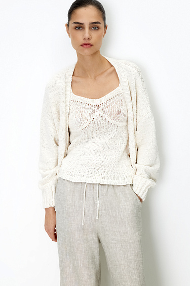 Хлопковый топ с вывязанным лифом