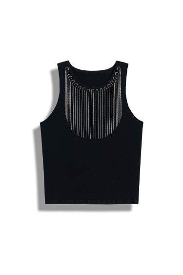 Трикотажный топ с бисером