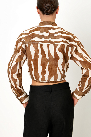 Укороченная рубашка с принтом