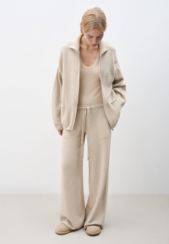 Трикотажные брюки из кашемира и шерсти 