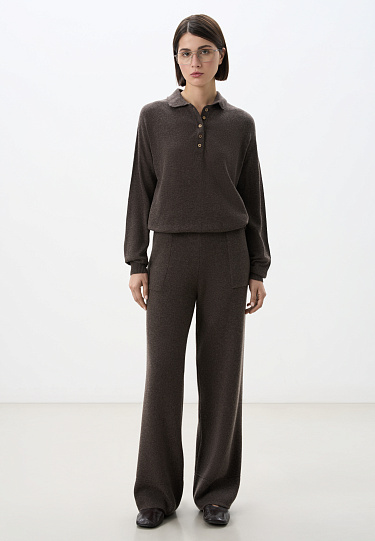 Джемпер из кашемира и шерсти с воротником поло