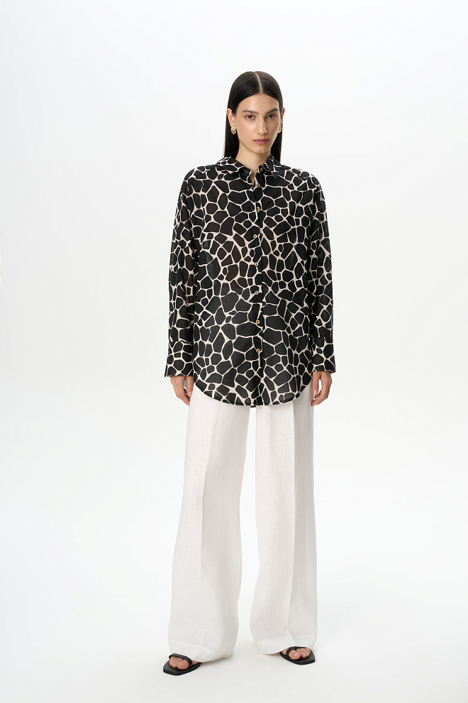 Принтованная рубашка из 100% хлопка