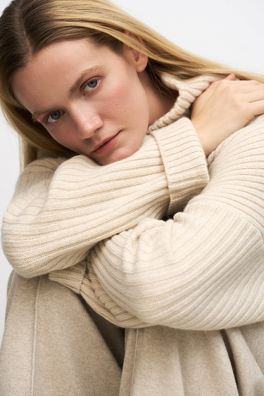 Джемпер в рубчик из кашемира и шерсти