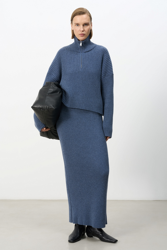Джемпер в рубчик из кашемира и шерсти