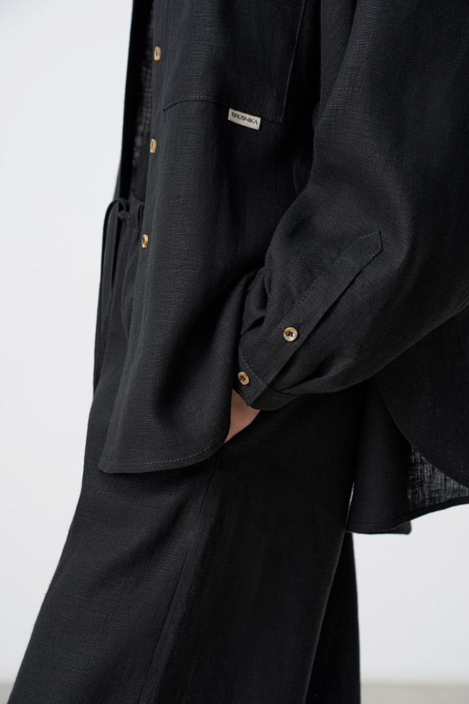 Рубашка из 100% льна с рукавом реглан