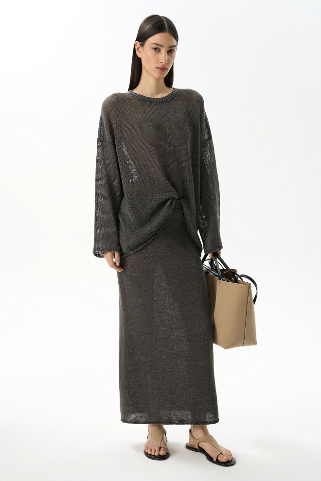 Юбка макси из 100% льна