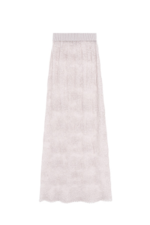 бежевый Ажурная юбка длины макси из шерсти беби альпака и супер кид мохера. Модель с эластичным поясом. Низ изделия декорирован кружевной каймой. Без подкладки.