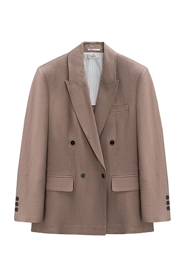 Двубортный жакет из 100% льна