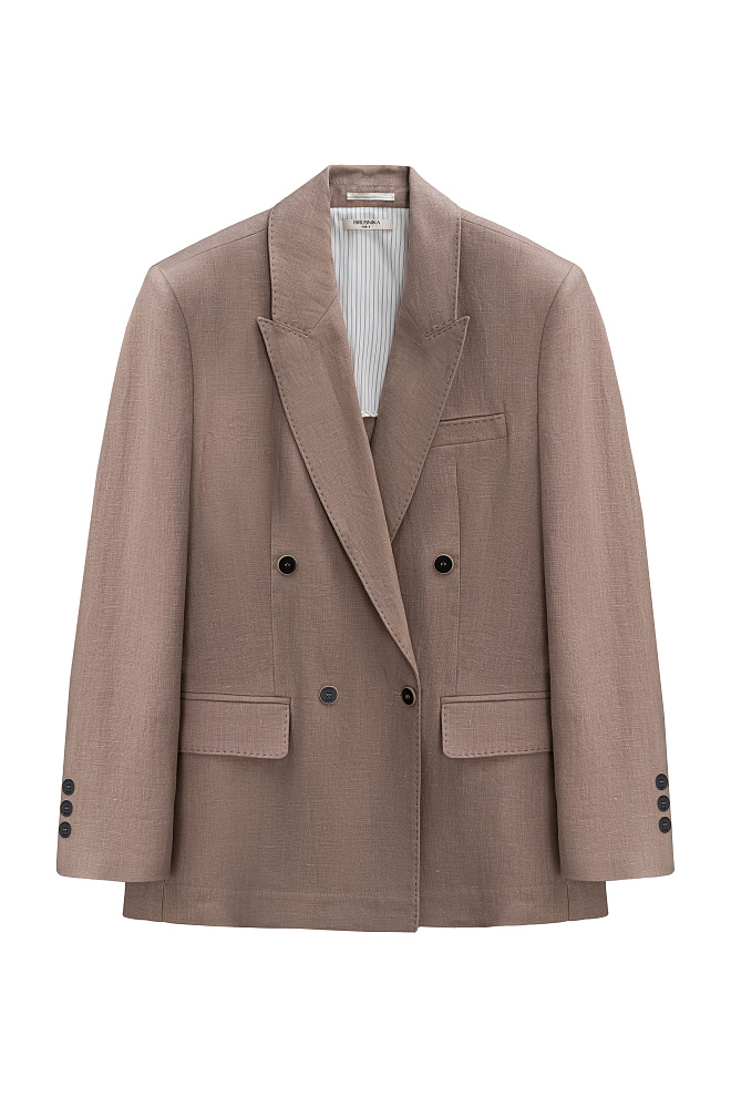 Двубортный жакет из 100% льна