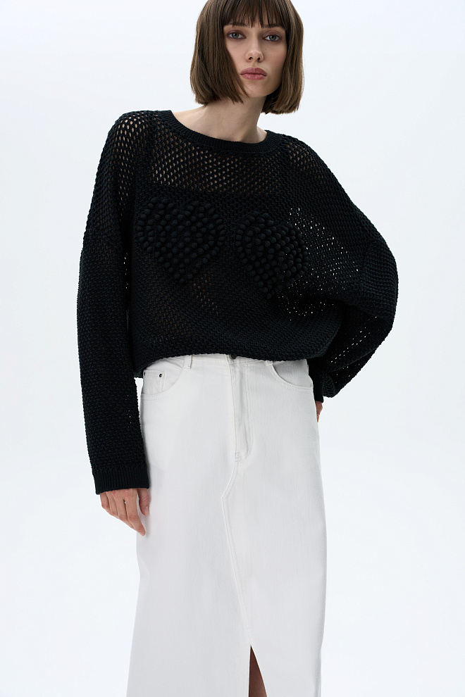 Джемпер с объемным орнаментом 