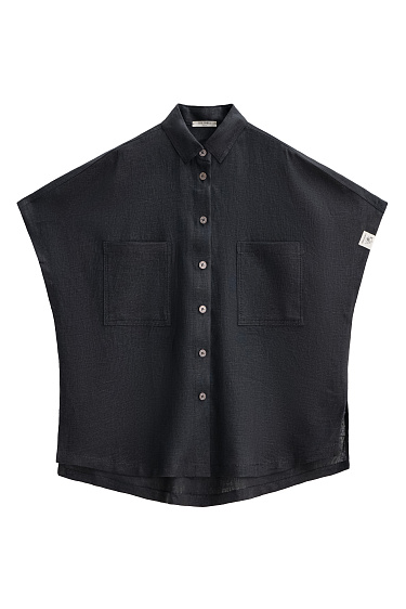 Рубашка из 100% льна без рукавов