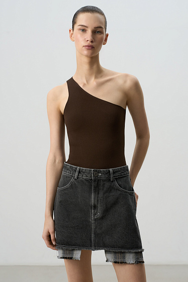 Джинсовая мини-юбка