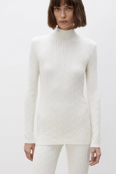 Трикотажная водолазка из кашемира и шерсти с косами