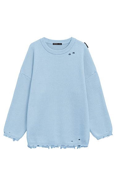 Джемпер из хлопка с необработанными краями