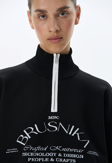 Джемпер с воротником-стойкой