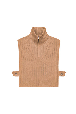 коричневый Короткий жилет из шерсти Альпака на молнии
