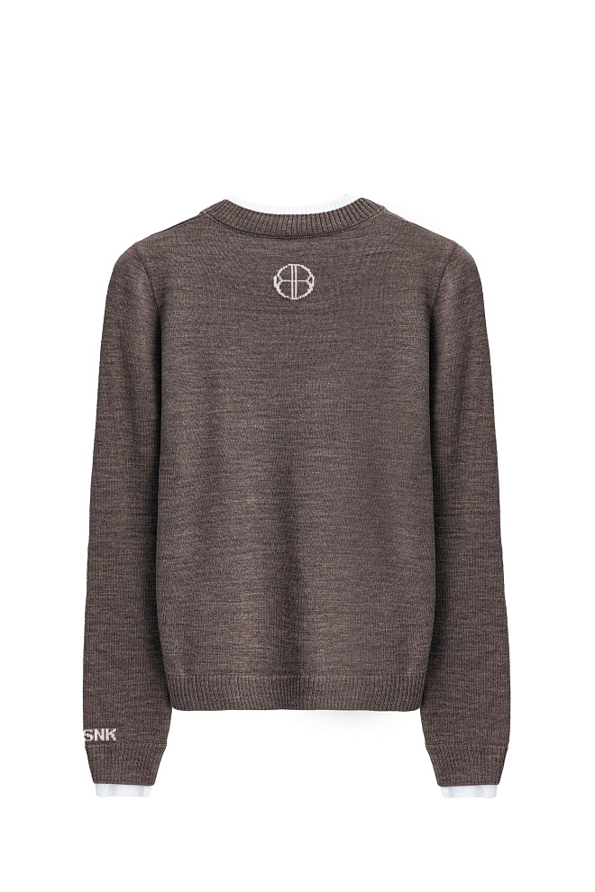 Джемпер с манжетами и воротничком