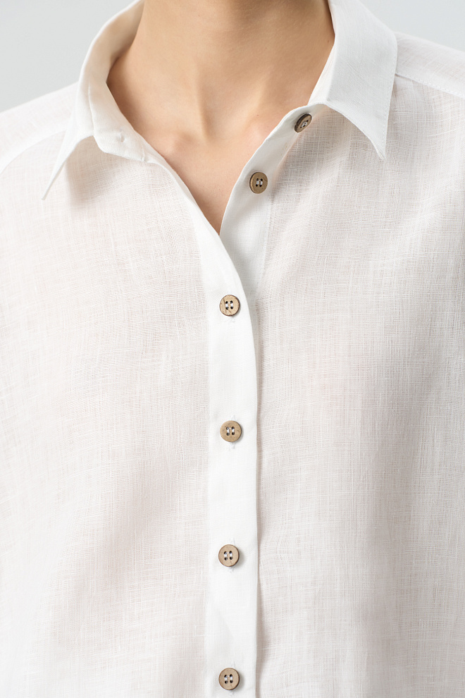 Рубашка на кулиске из 100% льна