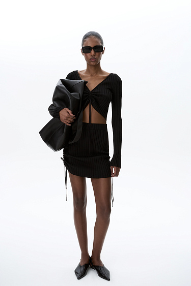 Юбка мини с драпировкой по бокам