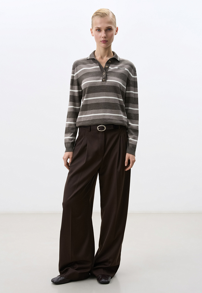 Трикотажное поло в полоску