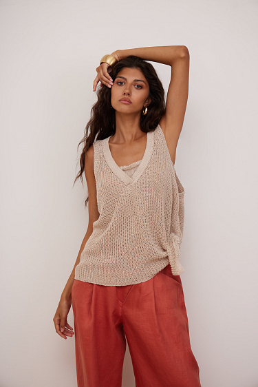 Асимметричный топ из 100% льна