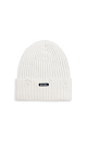 Трикотажная шапка из шерсти мериноса с отворотом и брендрированным ярлыком.&nbsp;&nbsp;