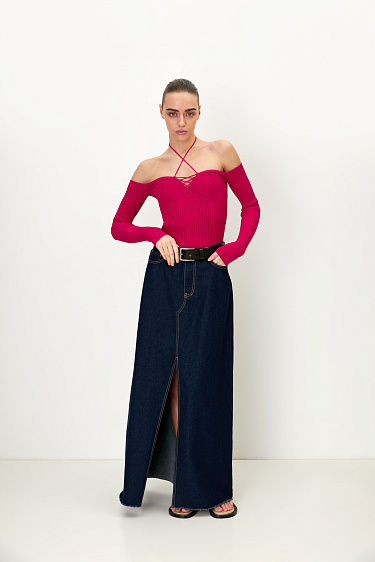 Топ со шнуровкой на груди 