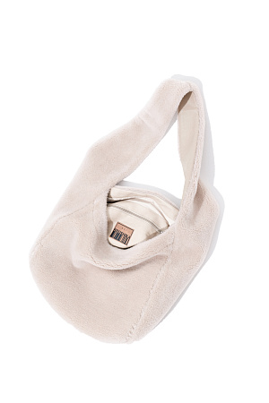 молочный Сумка из экомеха с внутренним карманом и брендированным ярлыком.