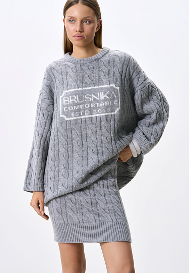 Трикотажная юбка с косами 