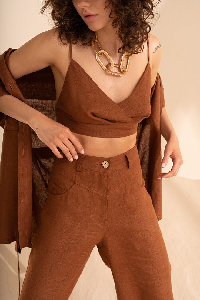 Кроп-топ из 100% льна