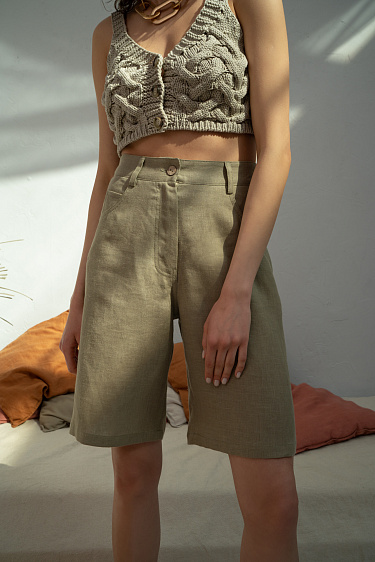 Шорты из 100% льна