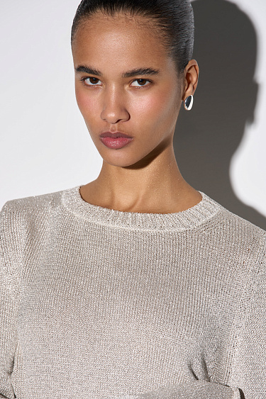 Укороченный топ на кулиске с люрексом