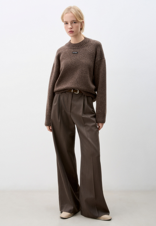Брюки палаццо с текстурой "ёлочка"