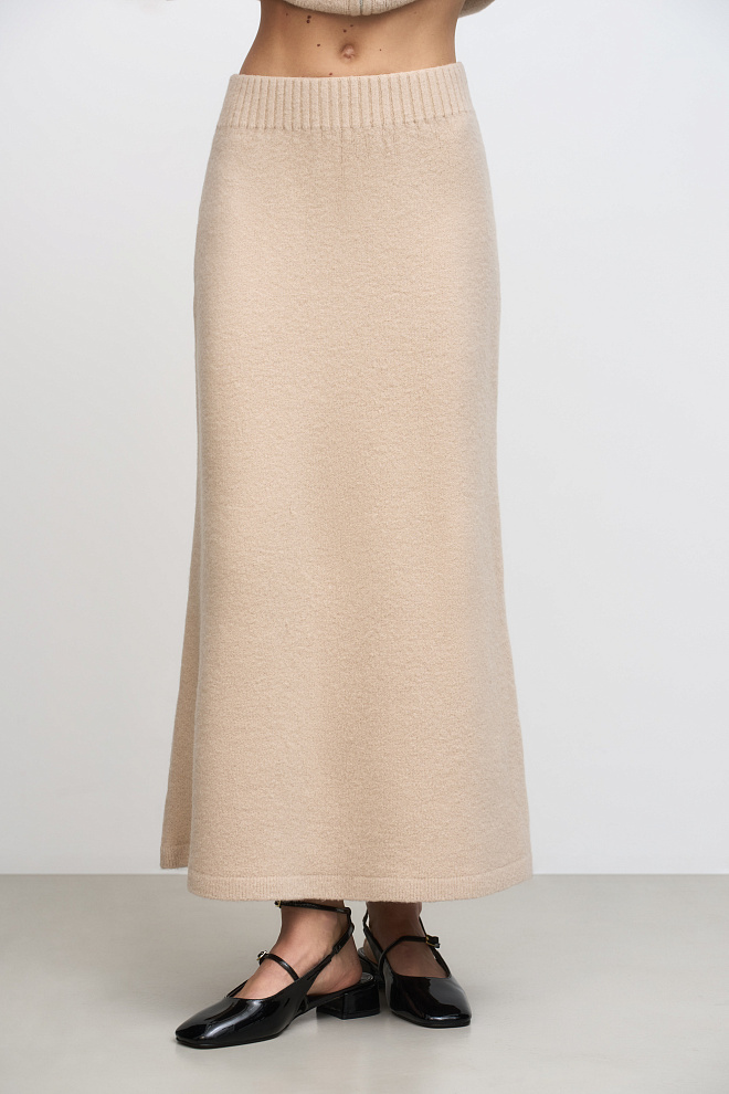 Трикотажная юбка макси из шерсти