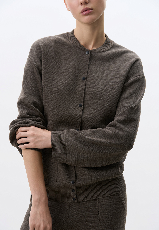 Трикотажный бомбер в основе из шерсти мериноса