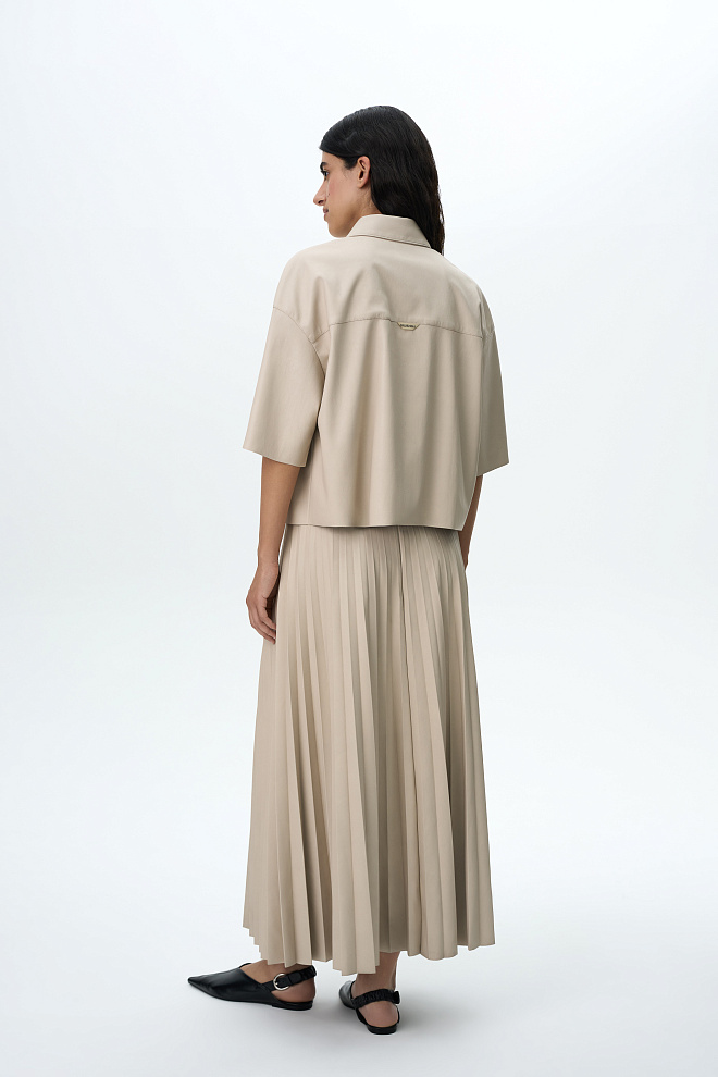 Плиссированная юбка миди 