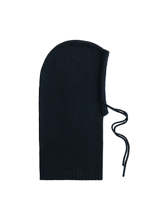 черный Трикотажный капор на кулиске из шерсти и кашемира. 