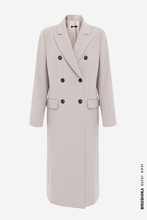 бежевый Двубортное, тонкое пальто из поливискозы с карманами по бокам. Застежка на пуговицах