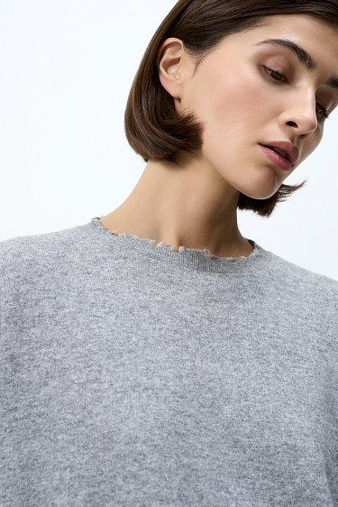 Укороченный джемпер из кашемира и шерсти