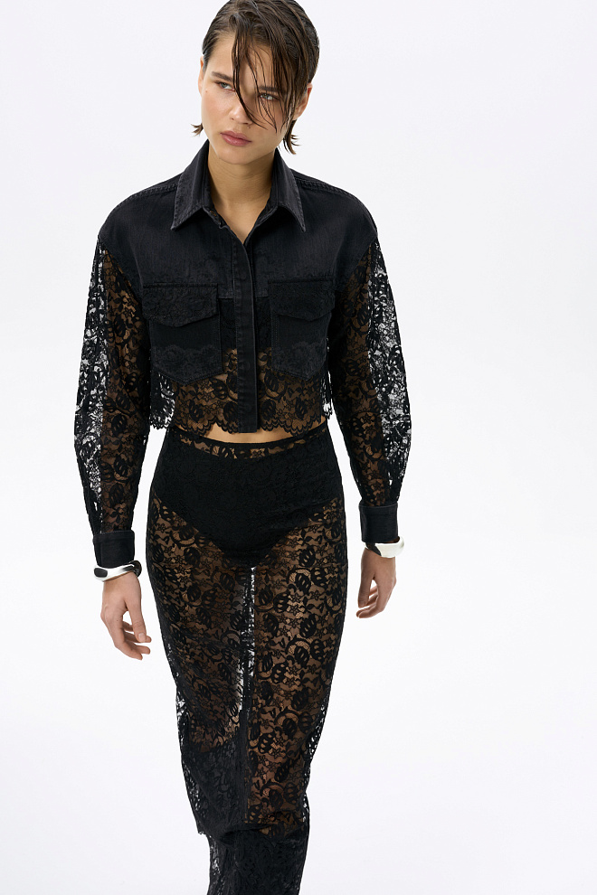 Рубашка с кружевом