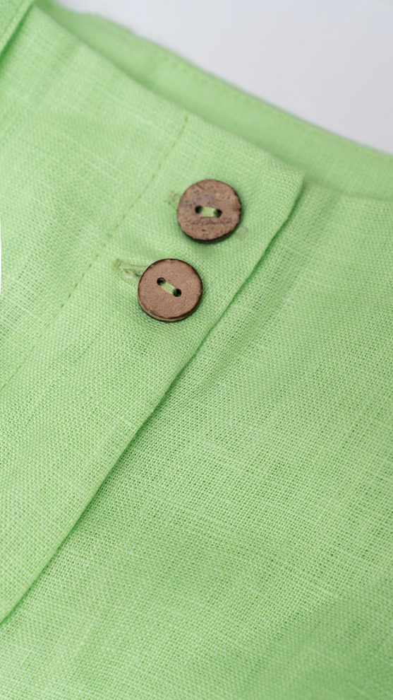 Шорты из 100% льна с высокой посадкой