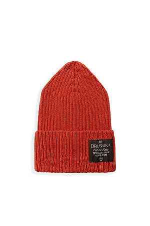 красный Трикотажная шапка из 100% хлопка. Модель с высоким отворотом. 