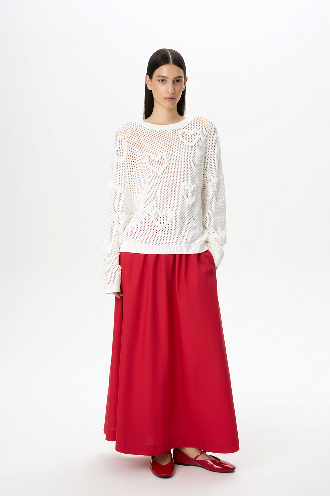 Хлопковый джемпер с объемными деталями